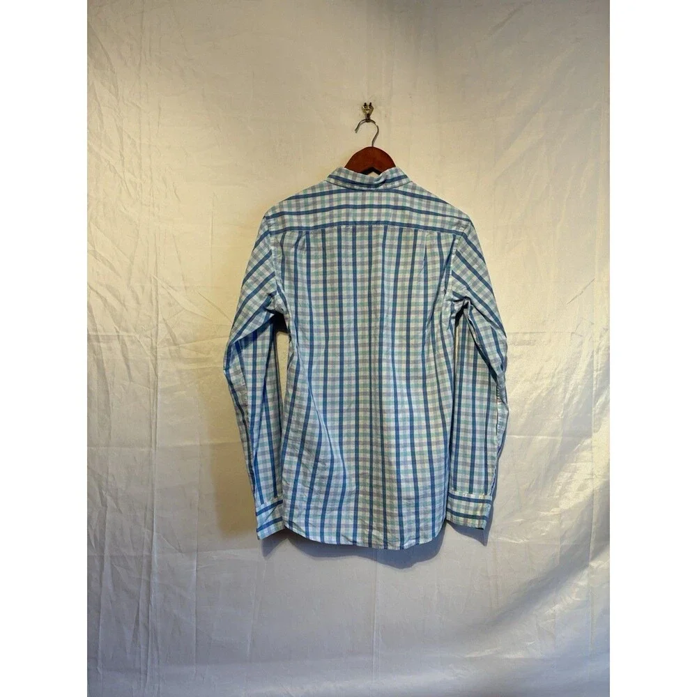 J.Crew Slim Fit Blue Plaid Button Down Shirt Mens Small Cotton Casual - Picture 6 of 9
